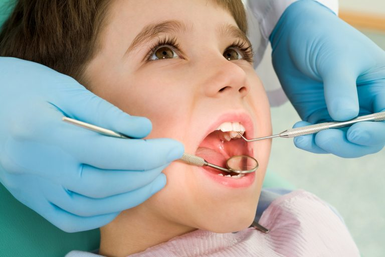 Little boy at the dentist